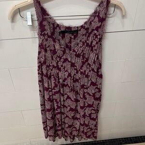 Patterson J. Kincaid Burgundy and Ivory Paisley Tank